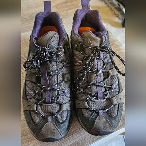 Merrell Grey and Purple Hiking Shoes Size 8